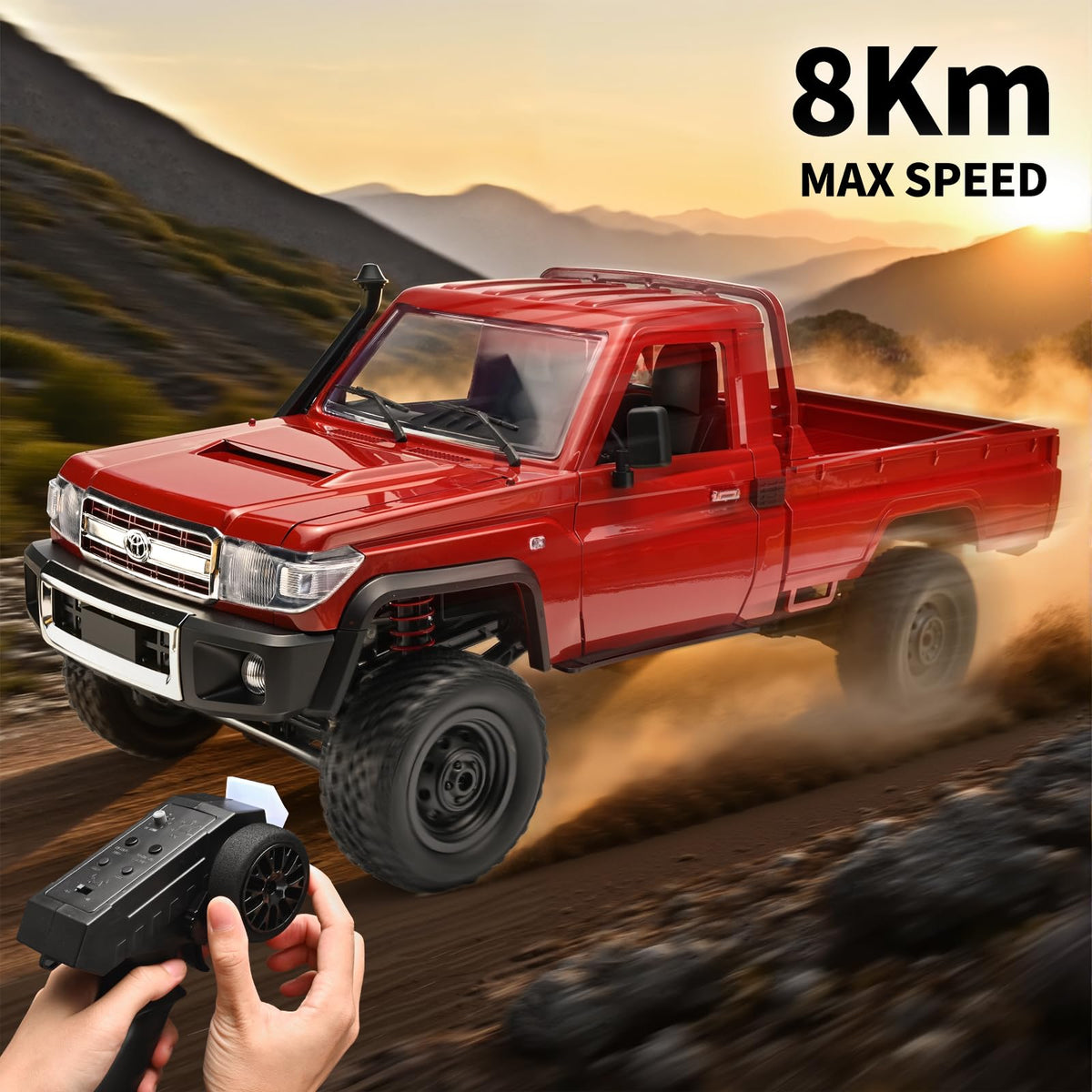RZAPE RC Rock Crawler battery pack detail emphasizes extended runtime