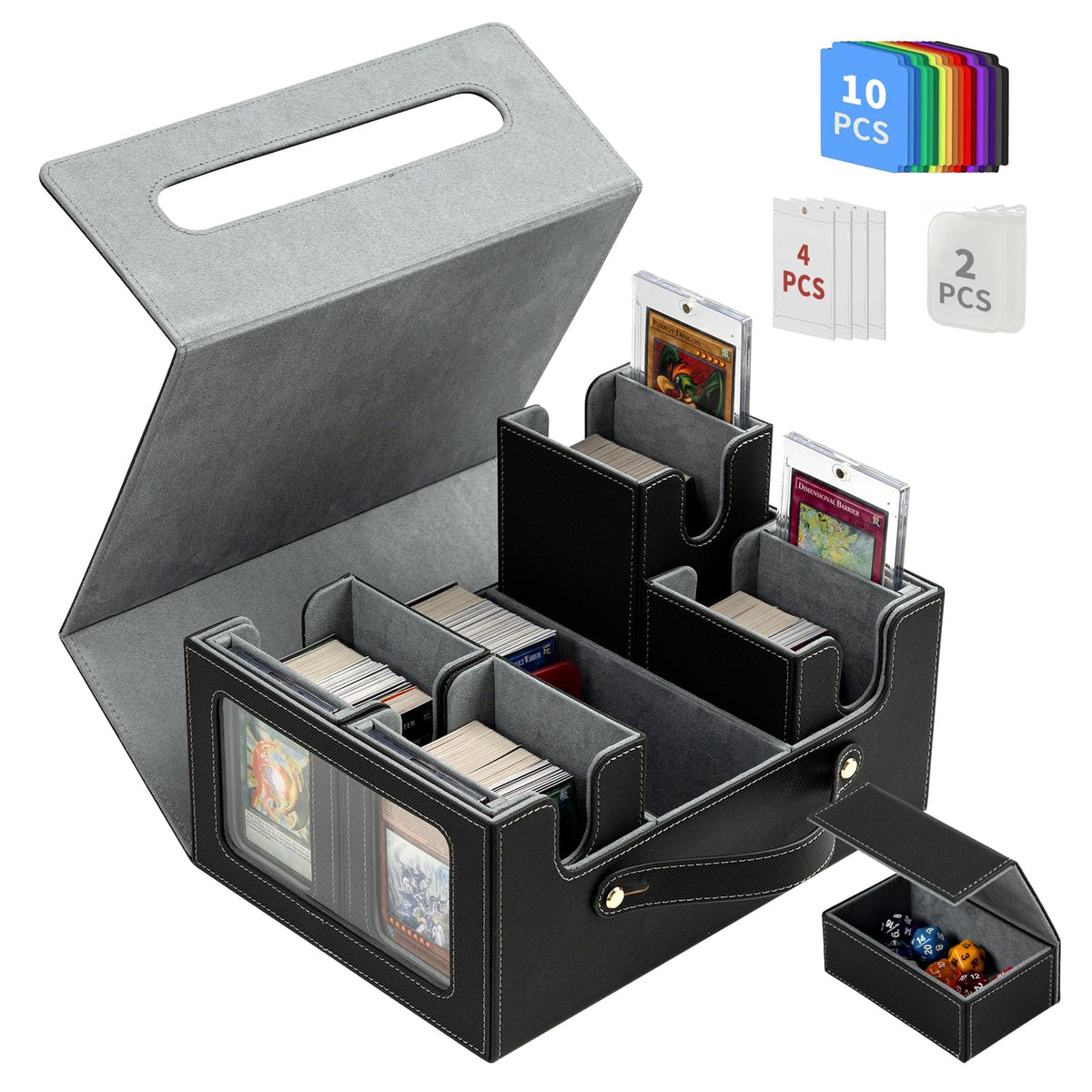 RZDWCTJ card storage box front view for MTG and sports card organization.