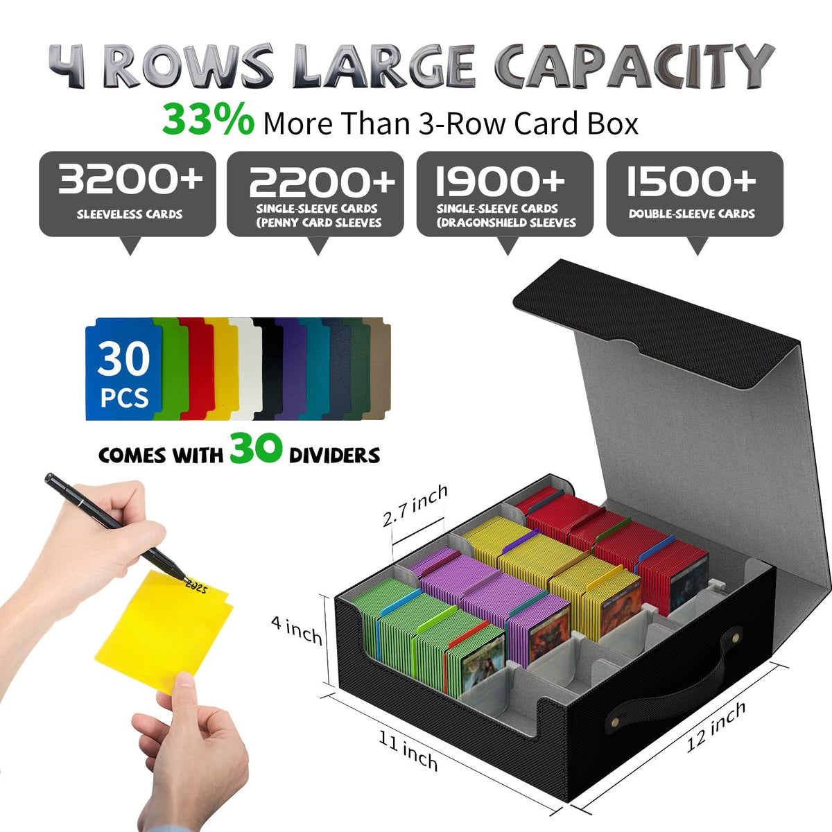 RZDWCTJ sports card storage compact case for bulk cards