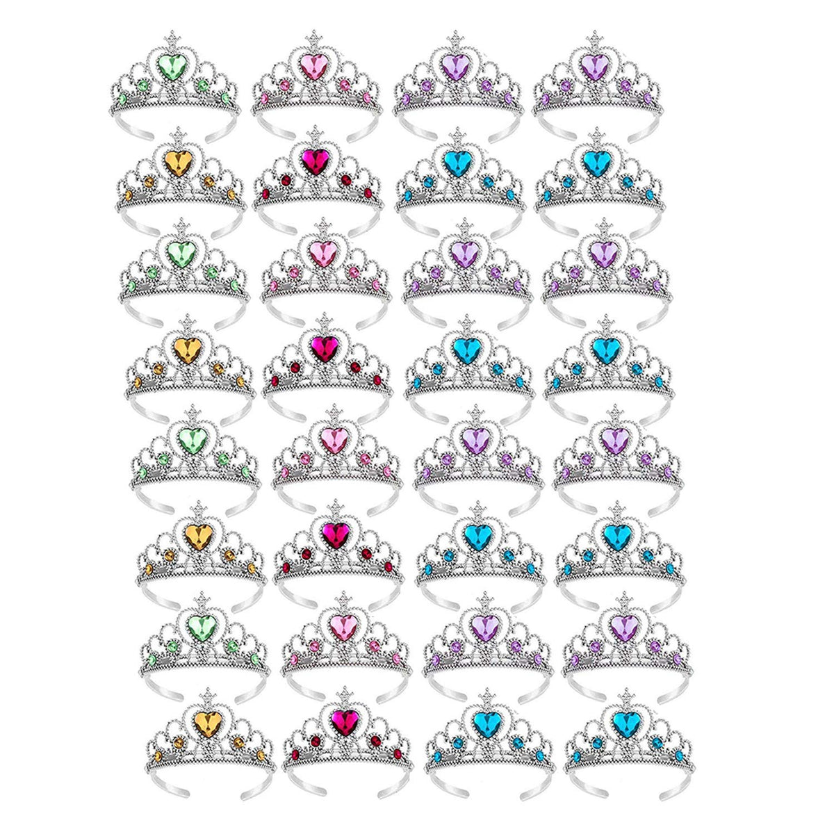 S&E Teacher's Edition tiaras 32pc pack glittery crowns for pretend play.