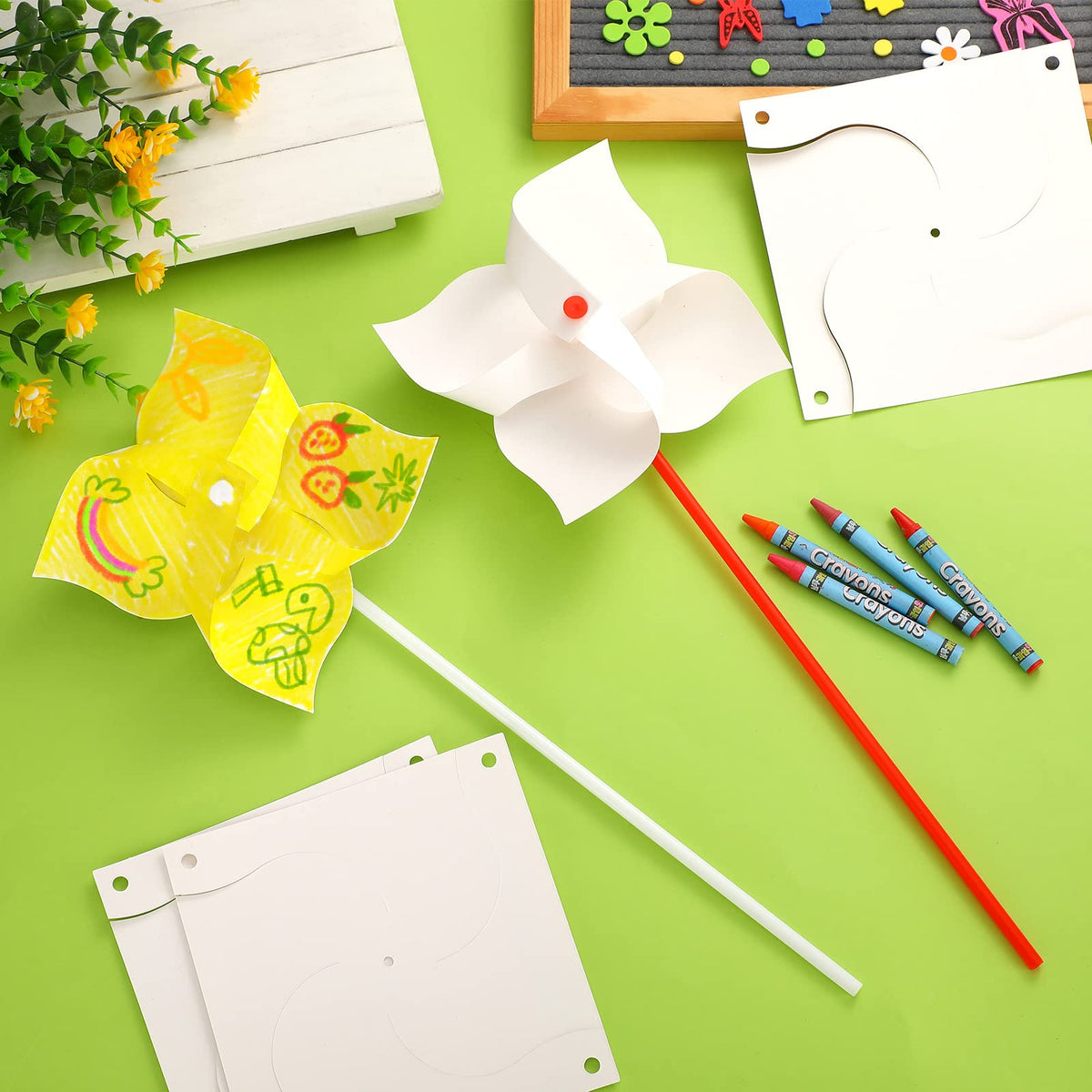 Sabary pinwheels assembly guide demonstrates simple setup for kids.
