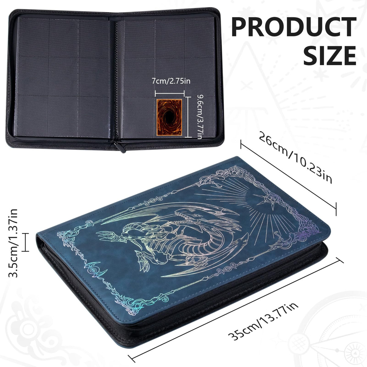 Sabermaster ringless zip binder provides quick, secure access to cards.