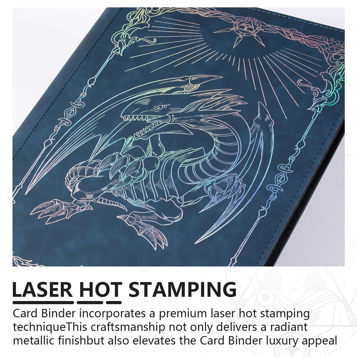 Sabermaster crystal-clear pockets with padding protect cards from dust and scratches.
