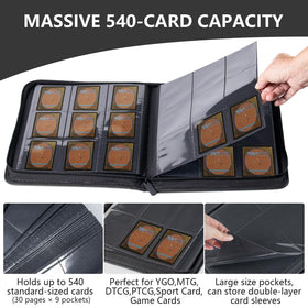 Sabermaster binder features padded pockets to minimize wear and keep cards protected