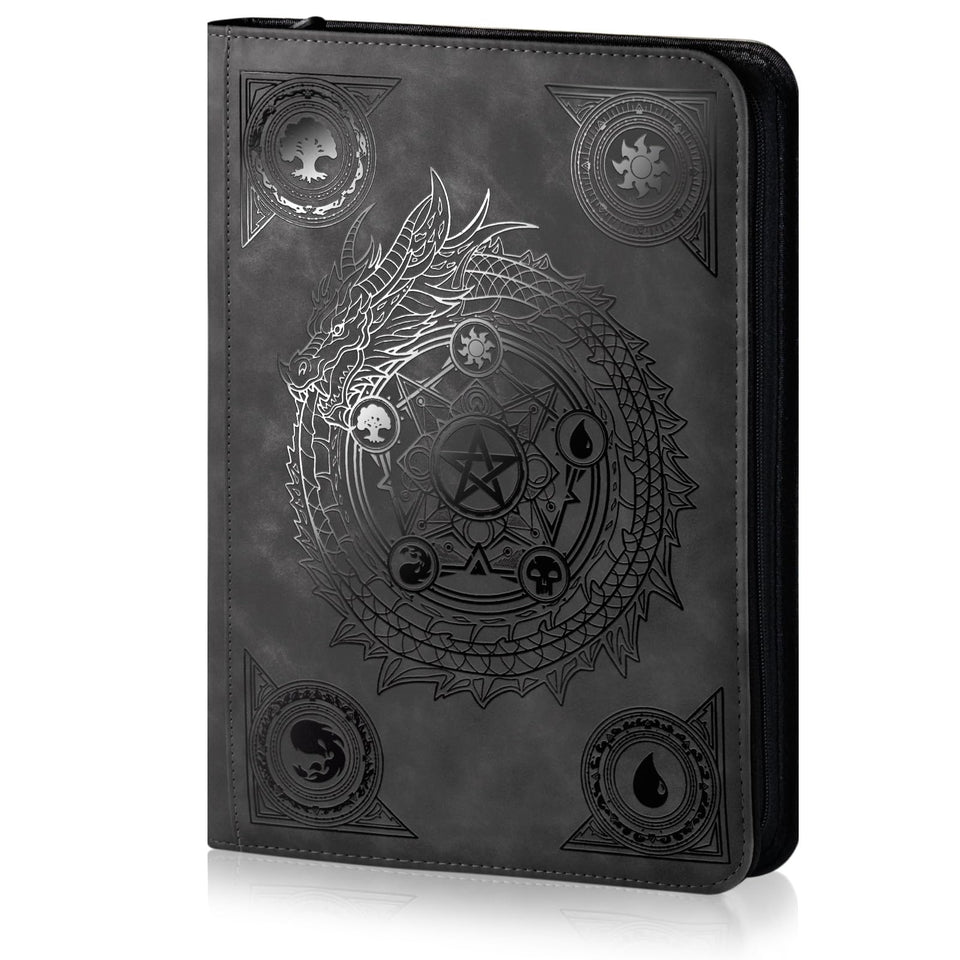 Sabermaster trading card binder with laser foil cover enhances display appeal.