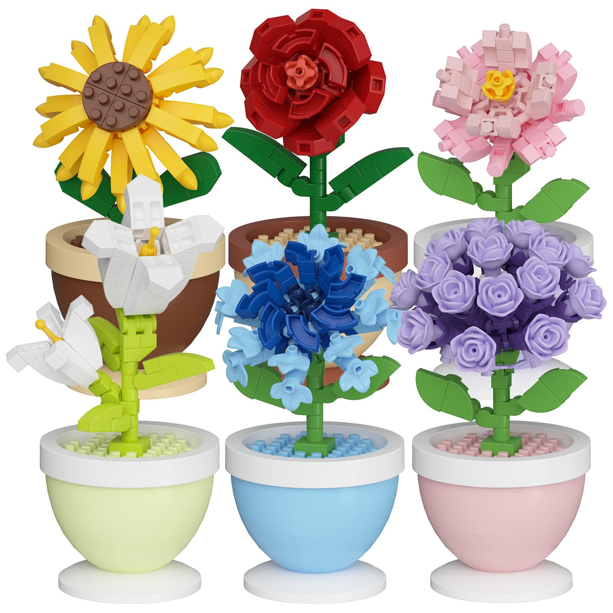Sacblirr mini flower bonsai assembly creates a cozy indoor garden display.