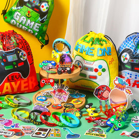 Sadnyy silicone bracelets with game themes, soft wearability and party loot appeal.