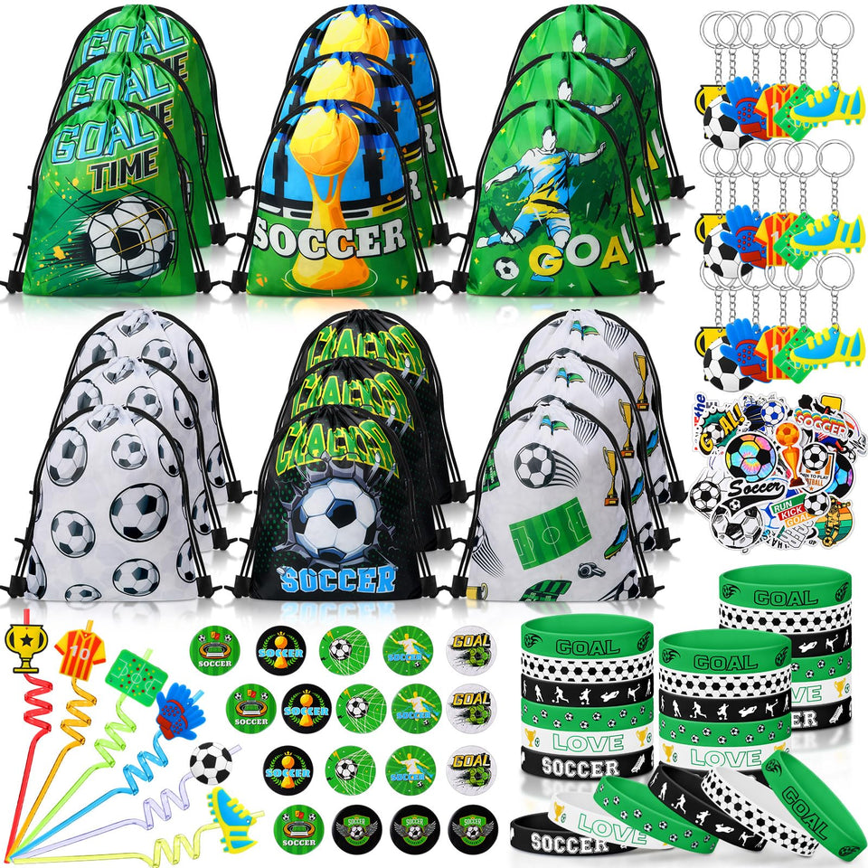 Sadnyy soccer drawstring bags for colorful party favors and easy storage.