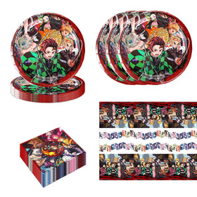 SAEYZ Demon Slayers 7-inch ivory plates for sturdy party meals