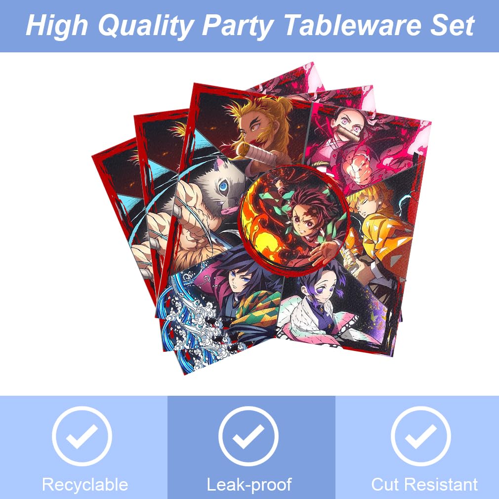 SAEYZ Demon Slayers tablecloth creates a cohesive demon-themed table