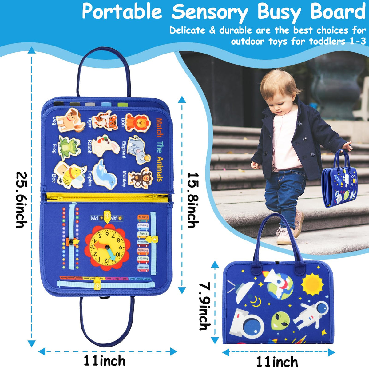 SaFeli Busy Board classroom-grade durability withstands daily use by toddlers.