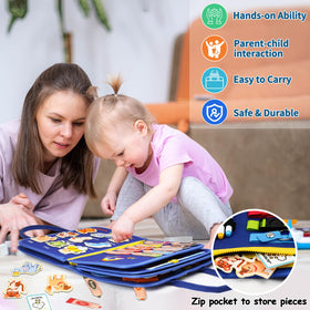 SaFeli Toddler Busy Board space theme pages spark imagination during travel or at home.