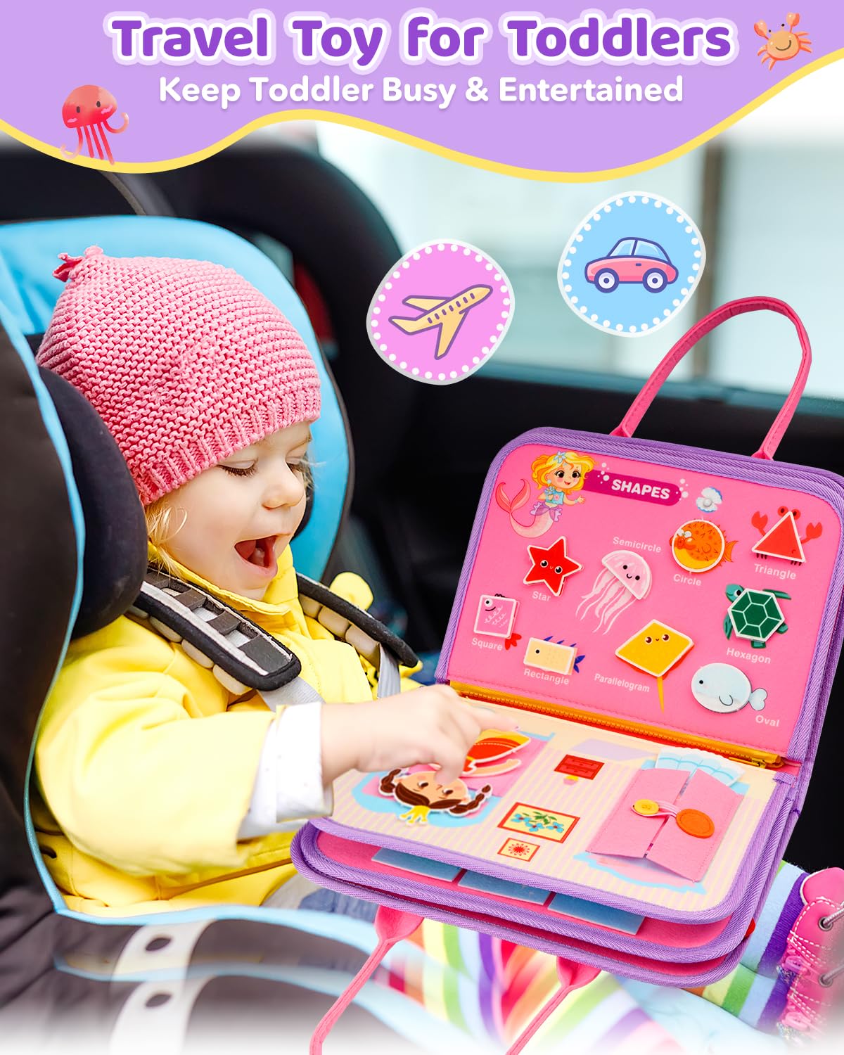 SaFeli zipper and snap panel encourages practical task practice during playtime.