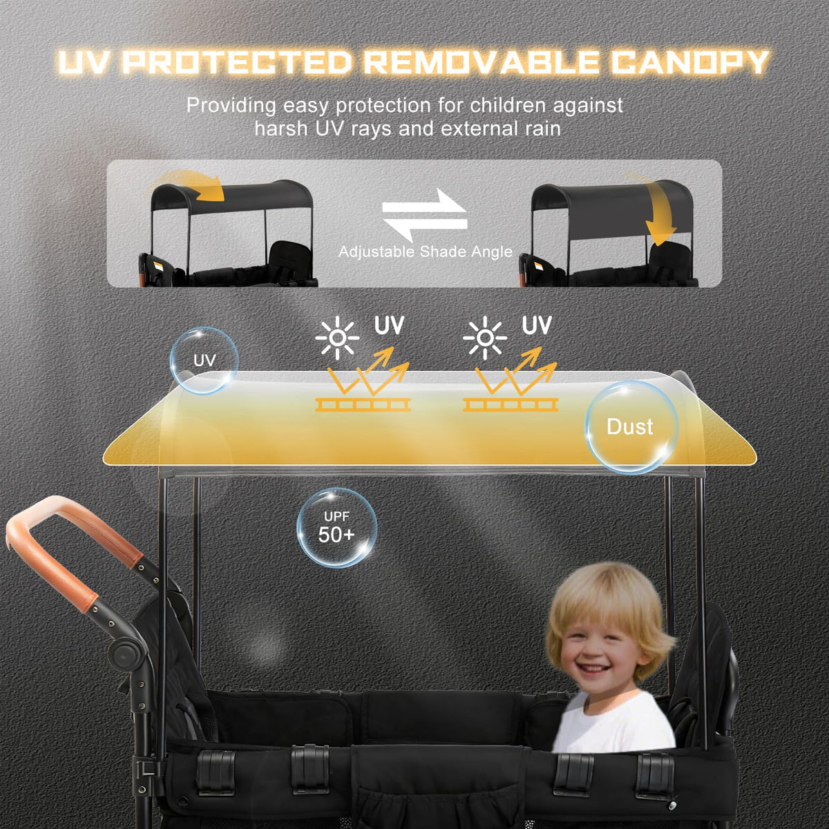 SAFETY CAREYA wagon storage pockets keep snacks within reach.