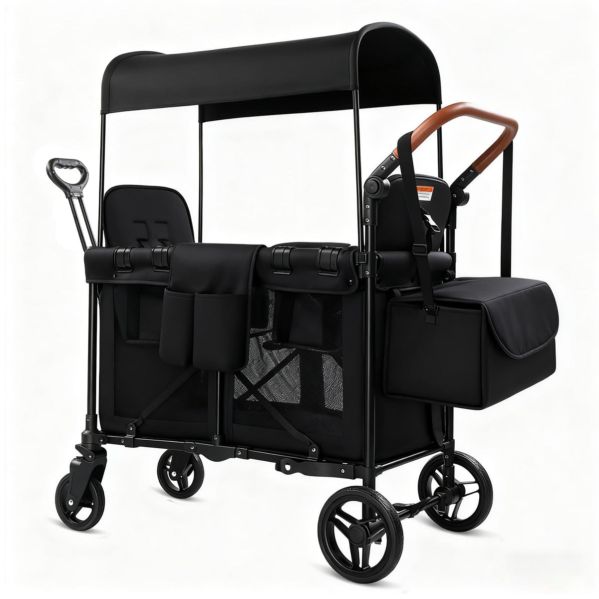 SAFETY CAREYA wagon with two elevated seats for comfortable sibling rides.