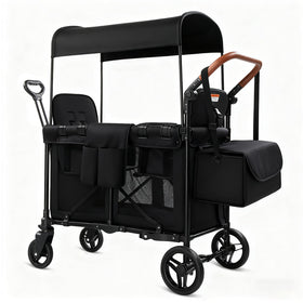SAFETY CAREYA wagon with two elevated seats for comfortable sibling rides.