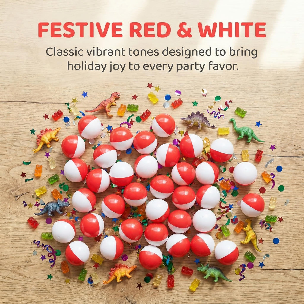 SAFIGLE red-white capsules compatible with party favors and storage