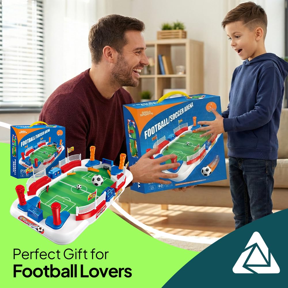SAGA SPORTS kids enjoying the mini table showcasing active, screen-free entertainment