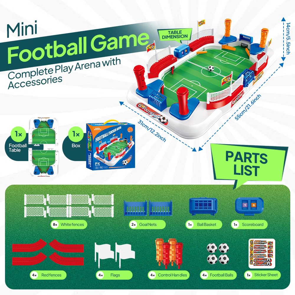 SAGA SPORTS stadium-style design enhances immersive tabletop soccer for kids ages 6-12