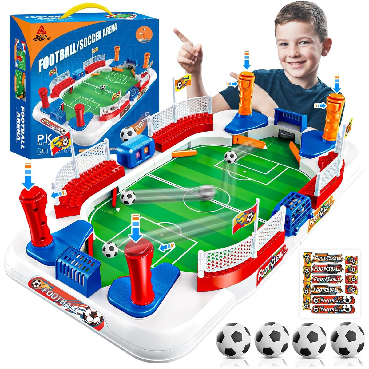 SAGA SPORTS mini table soccer board game top view for quick family play