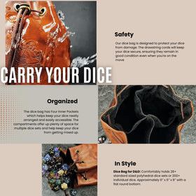 Sage's Portal bag capacity shown for 28+ dice sets