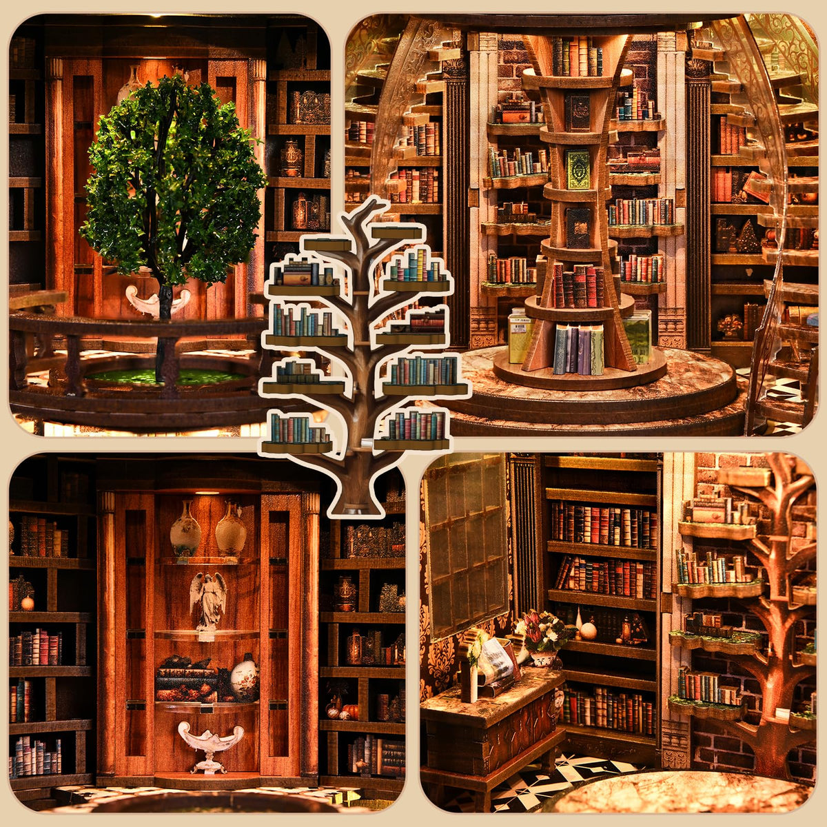 Sagiterra Book Nook Kit decorative details emphasize design and ambiance.