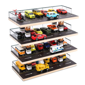 Saichotoy display case top view shows four-level parking for organized 1:64 cars