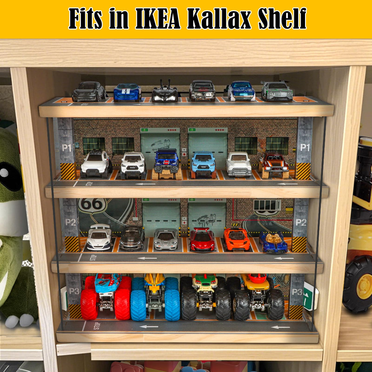 Saichotoy 1/64 parking slots enable organized parking with easy access and display.