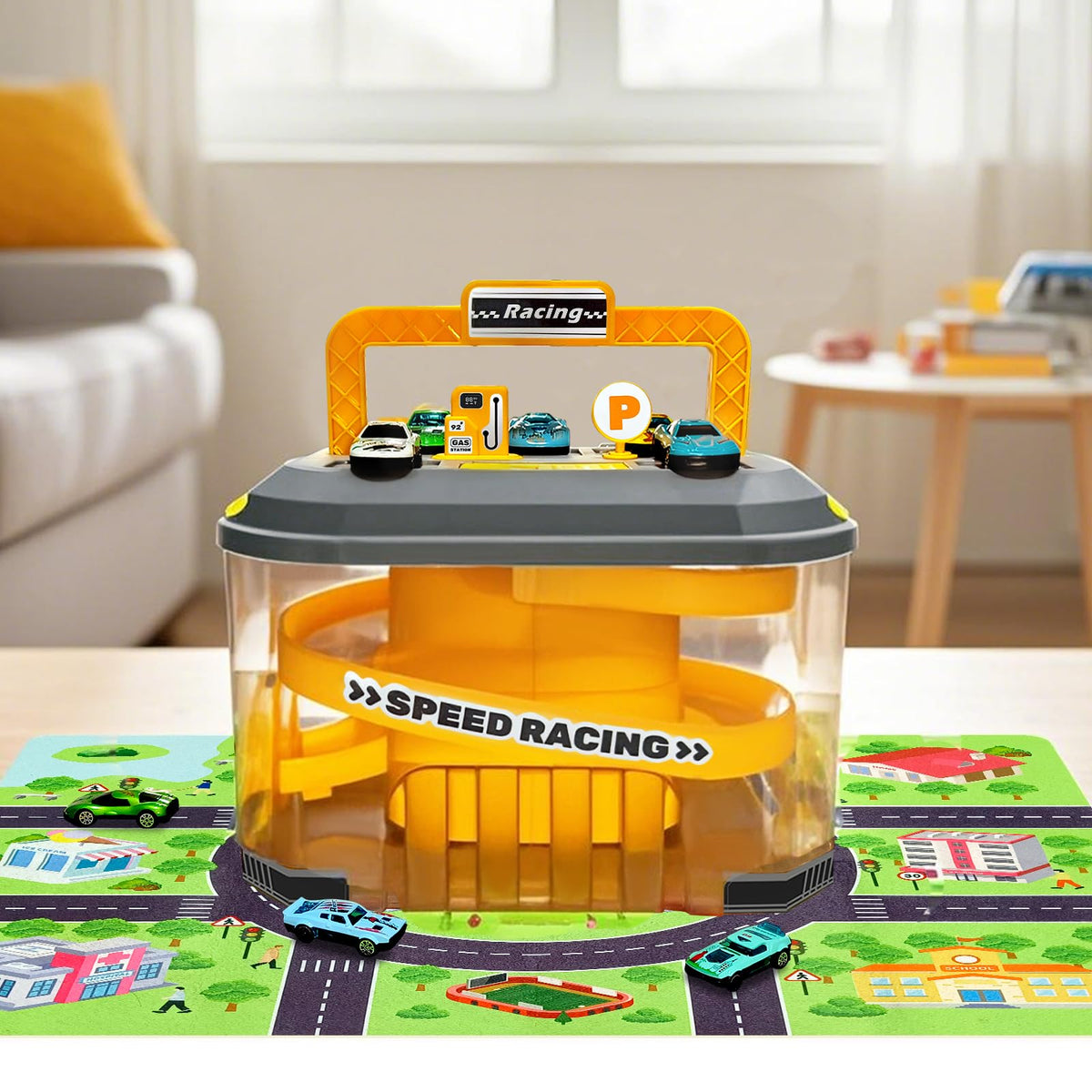 Saichotoy portable handle for take-along play and transport