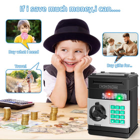 Saidrip piggy bank kids, password input area with indicator light.