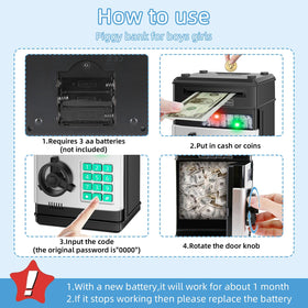 Saidrip piggy bank large capacity for coins and notes.