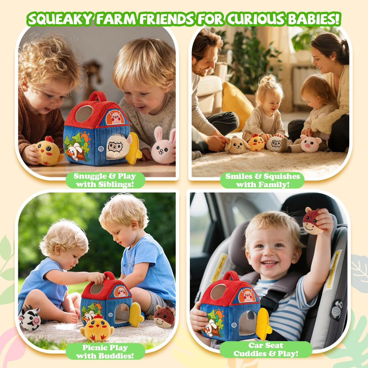 SAIMAND seven-animal farm pack encourages fill-dump-repeat play.
