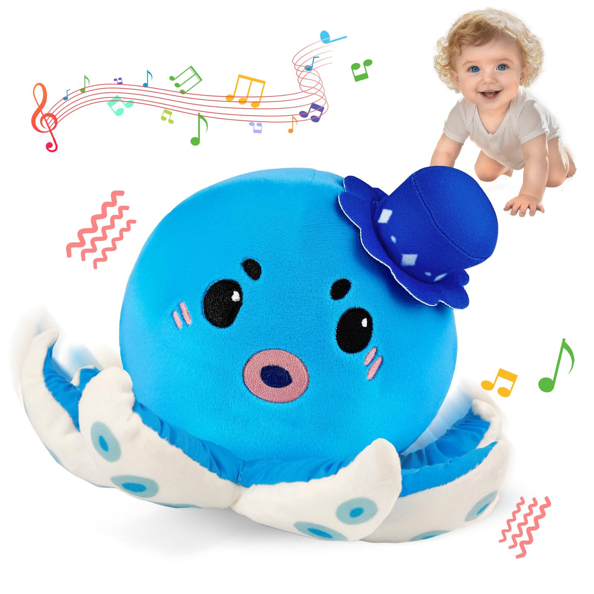 SAIMAND baby musical octopus with 40 songs to spark early listening in infants