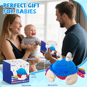 SAIMAND crab plush makes a delightful gift for infants and toddlers.