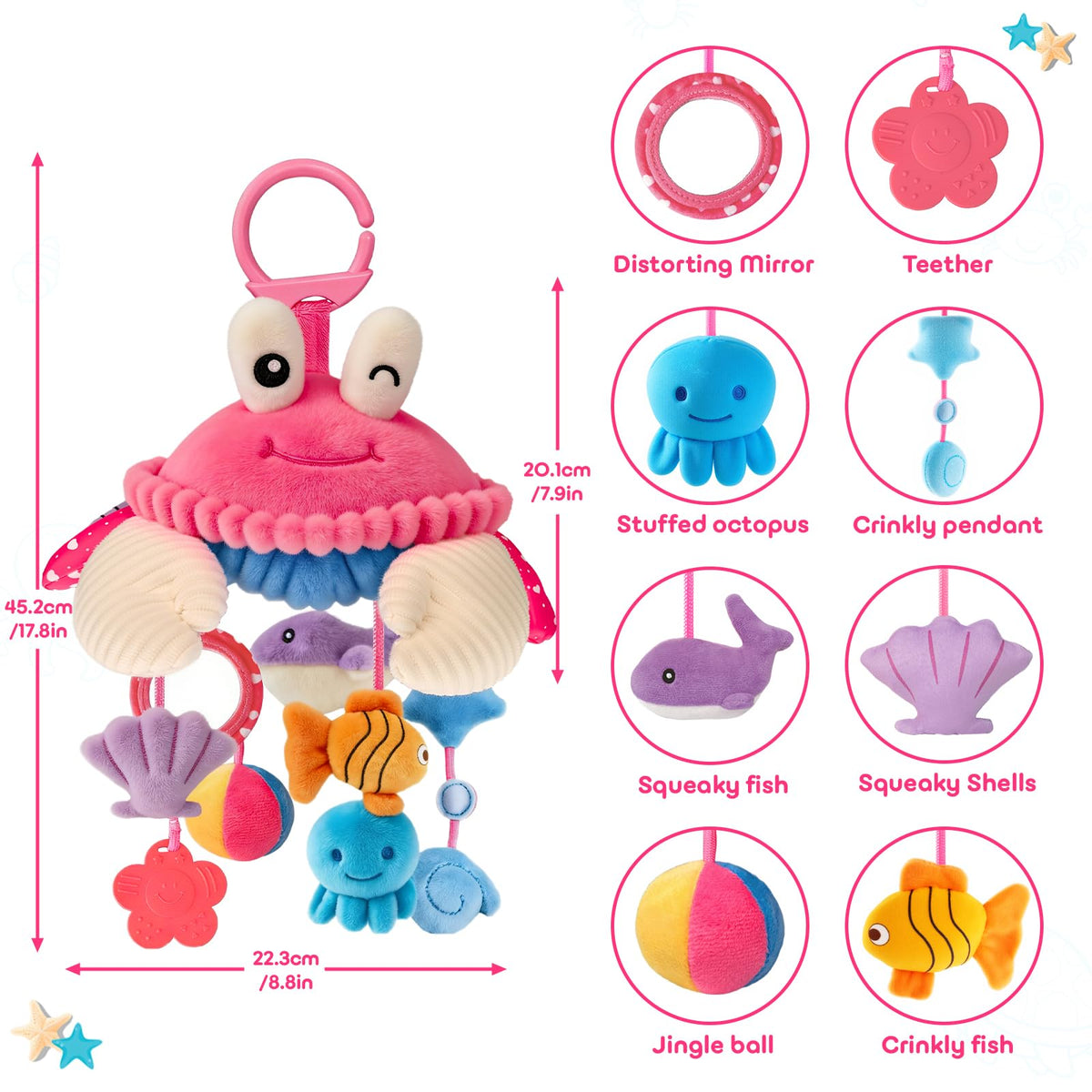 SAIMAND crab plush ocean animals offering soft, comforting companions.
