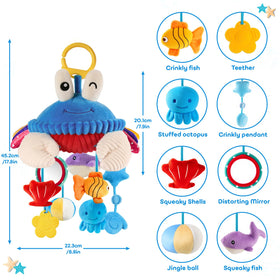 SAIMAND crab plush rattle adds gentle sound to engage baby