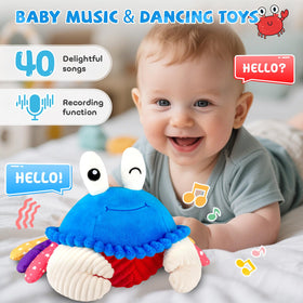 SAIMAND crab toy with 40 songs stimulates musical awareness during playtime.