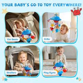 SAIMAND crab crinkly texture toy invites tactile exploration