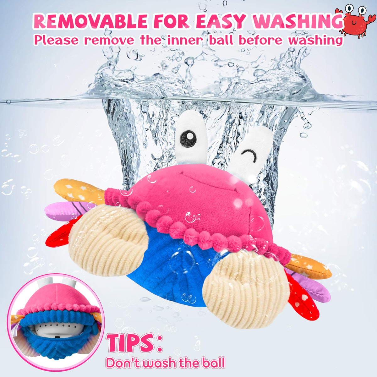 SAIMAND hypoallergenic soft plush crab safe for cuddling and bedtime comfort