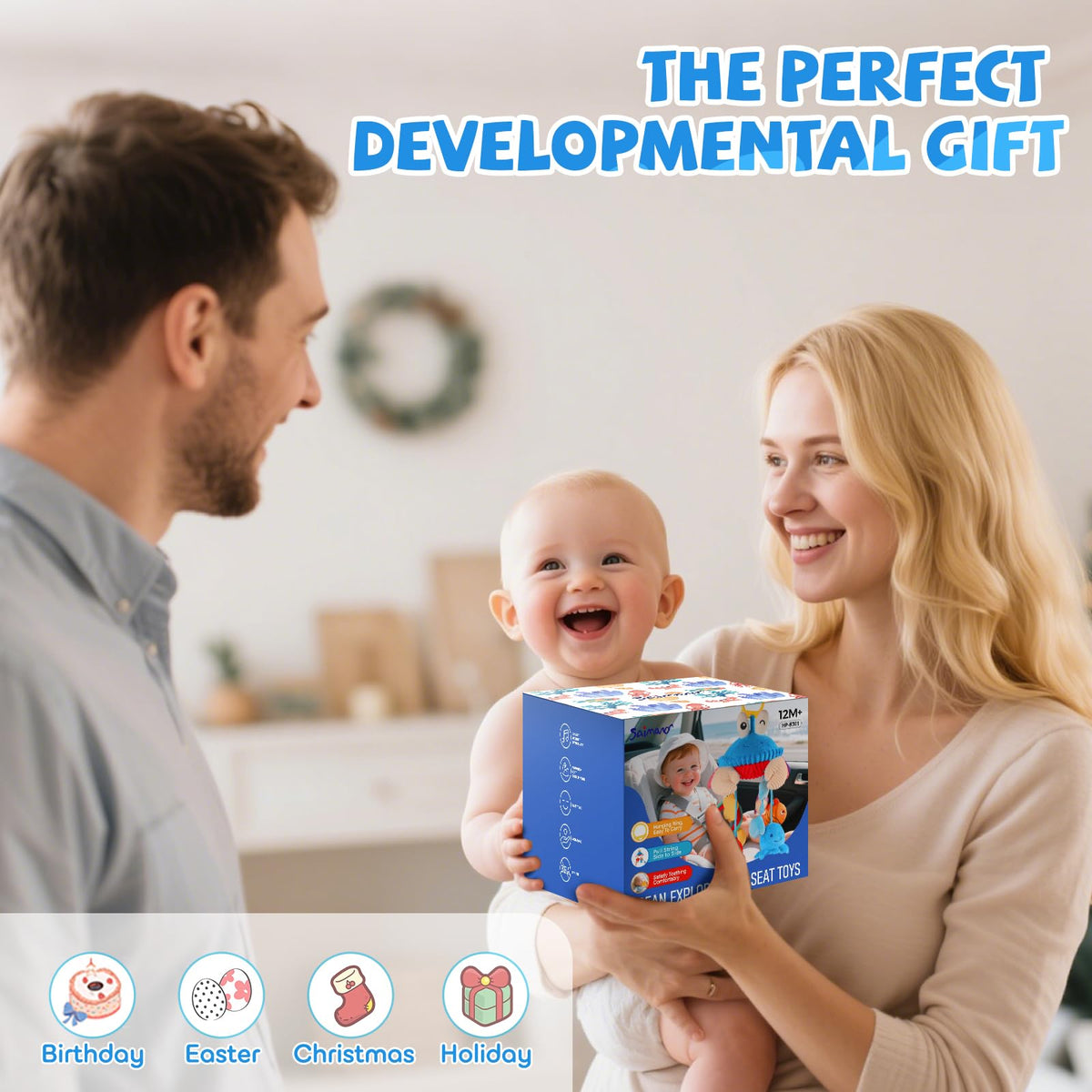 SAIMAND BPA-free crab teether provides safe chewing during teething