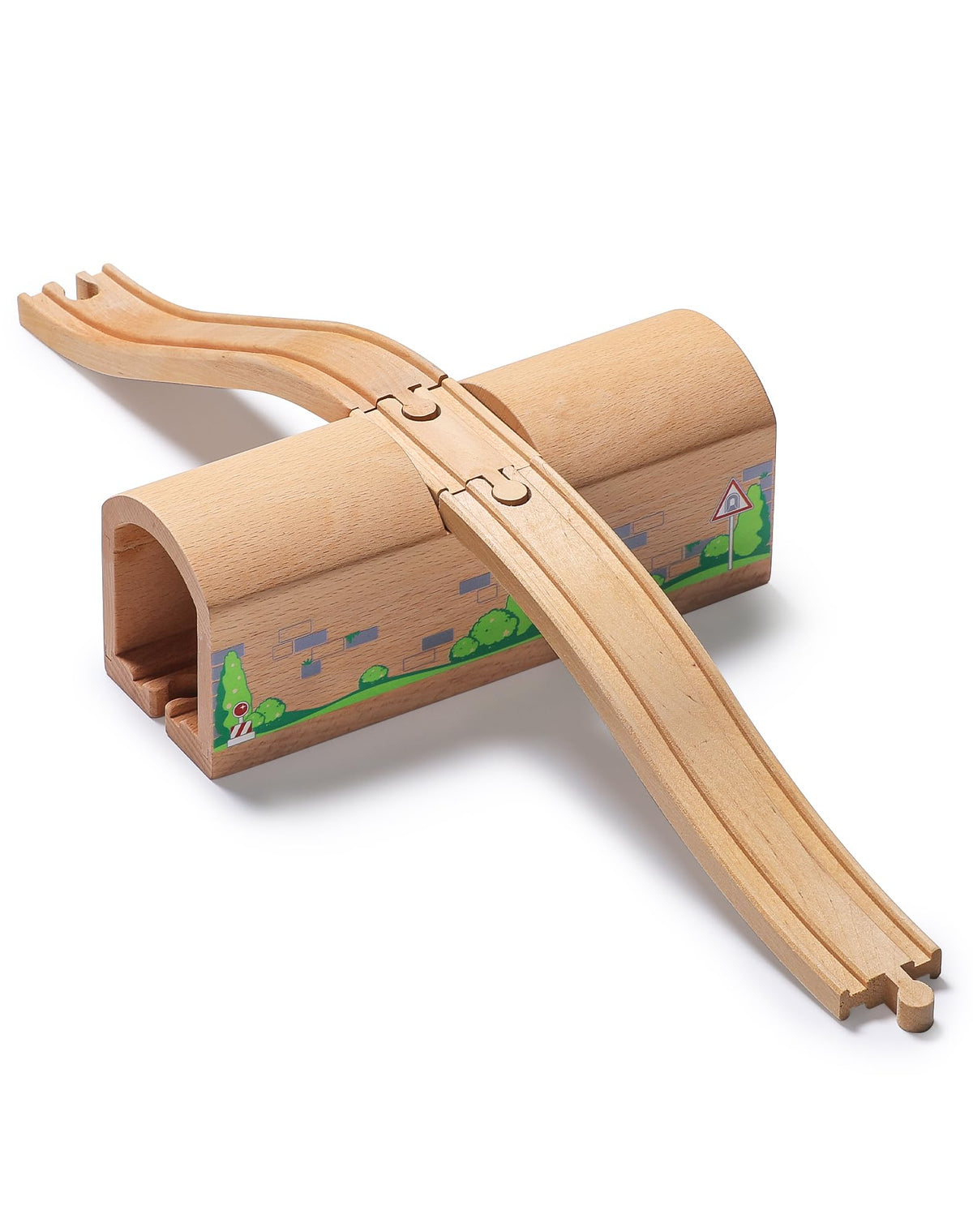 SainSmart Jr bridge ascending track showcases sturdy construction for kids' imaginative rail adventures.