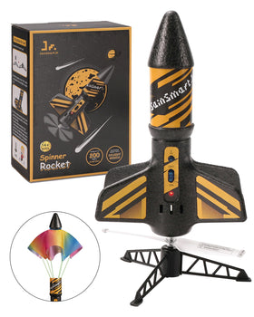 SainSmart Jr rocket launcher black front view with kid-friendly controls