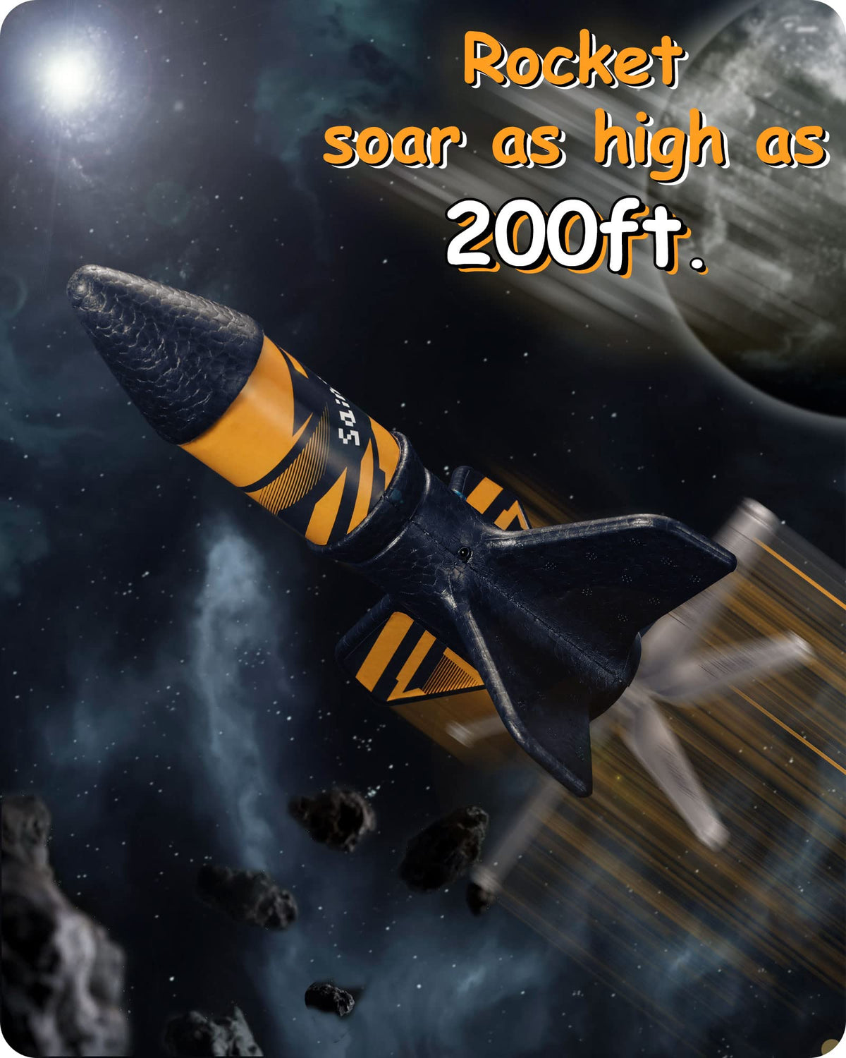 SainSmart Jr rocket launcher black parachute deploy animation showing safe landing