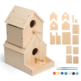 SainSmart Jr two-story bird house for kids' woodworking projects.