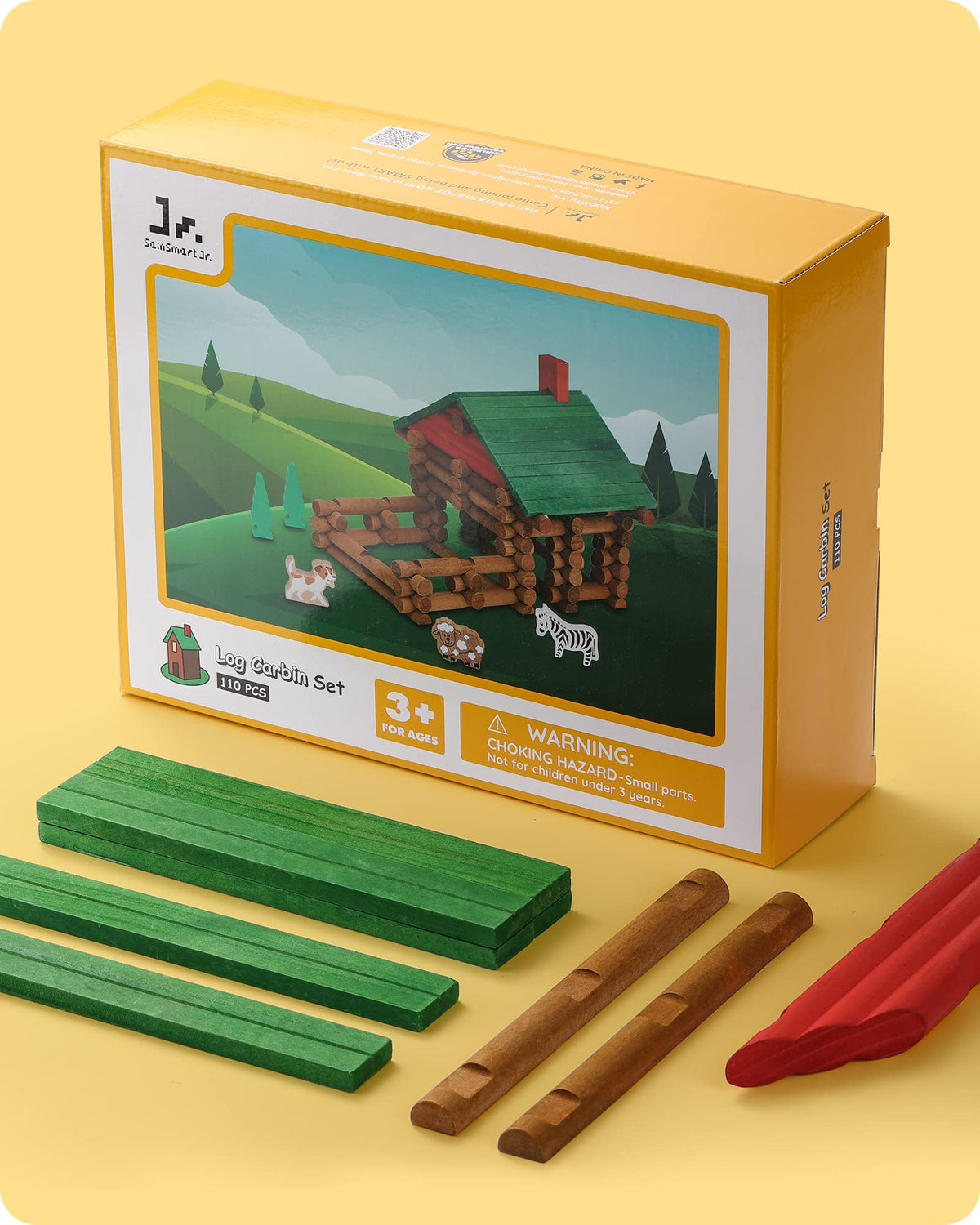 SainSmart Jr. colorful wood logs promote creativity and hands-on learning