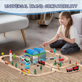 SainSmart Jr double-track setup enables concurrent trains for creative layouts.