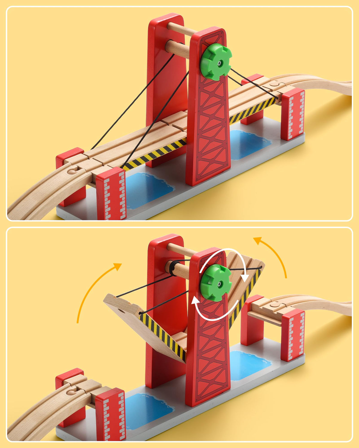 SainSmart Jr. lifting bridge action highlights accessible, screen-free railway fun.