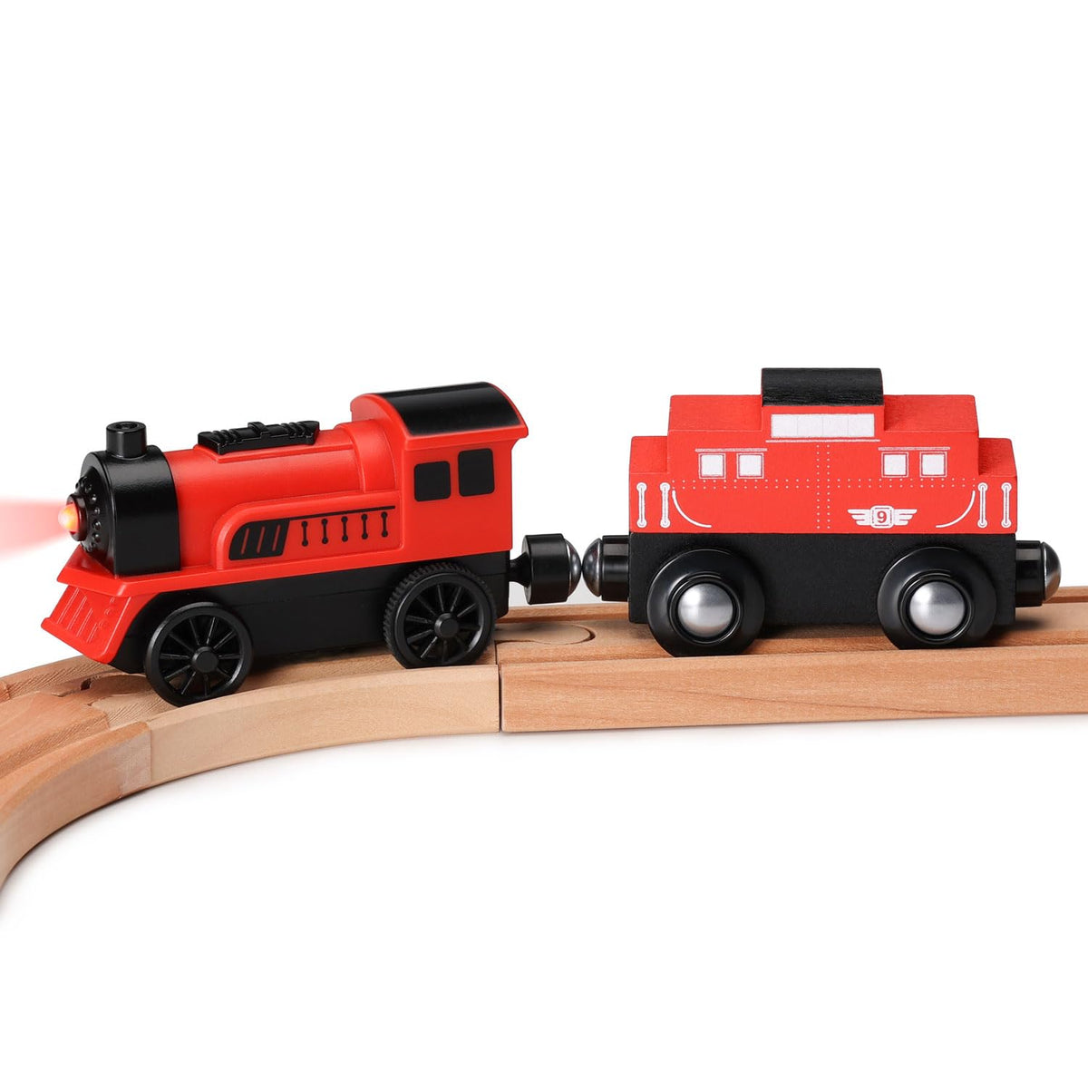 SainSmart Jr motorized train engine with front light for immersive play