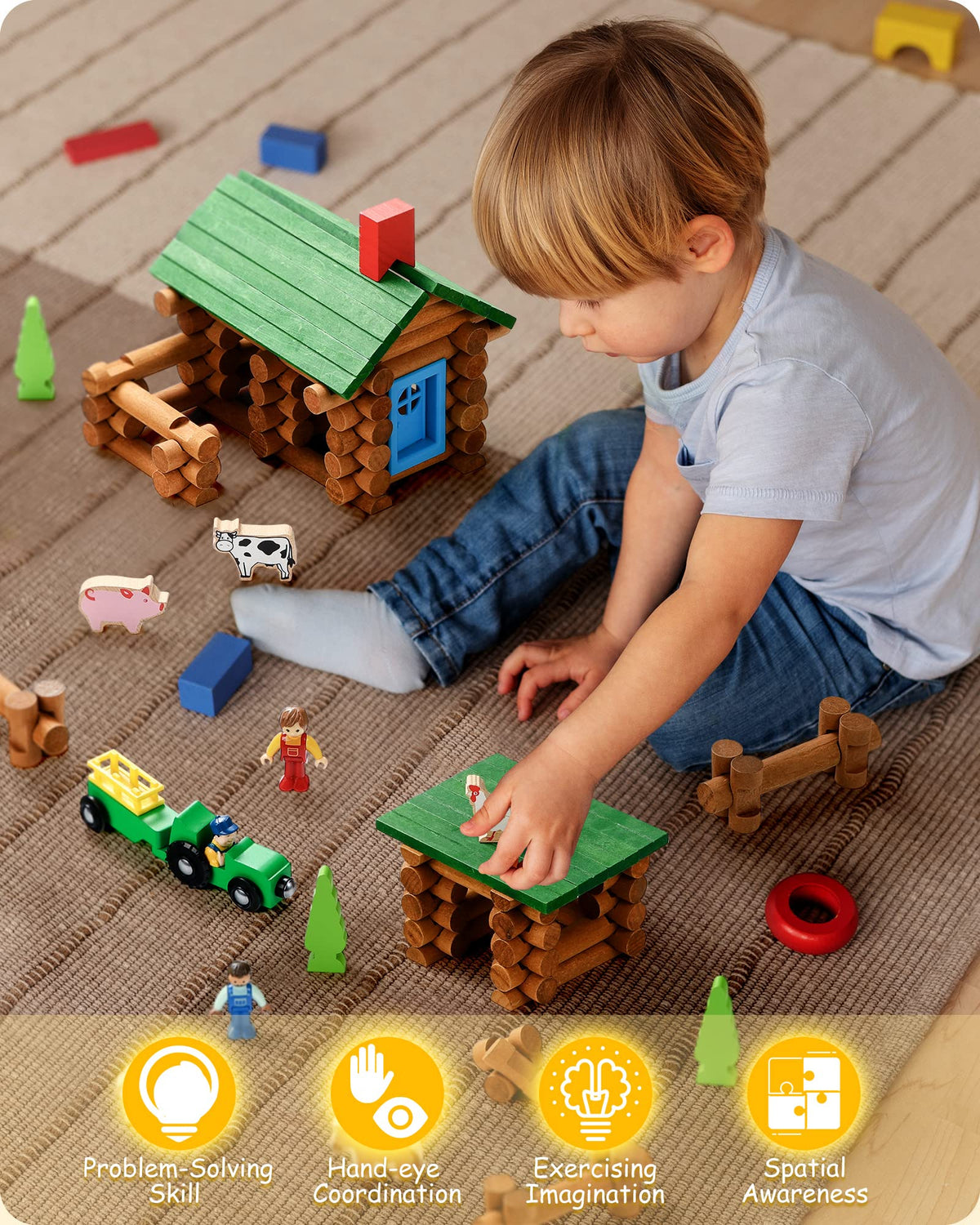 SainSmart Jr seesaw and benches arranged for child-friendly garden scene construction
