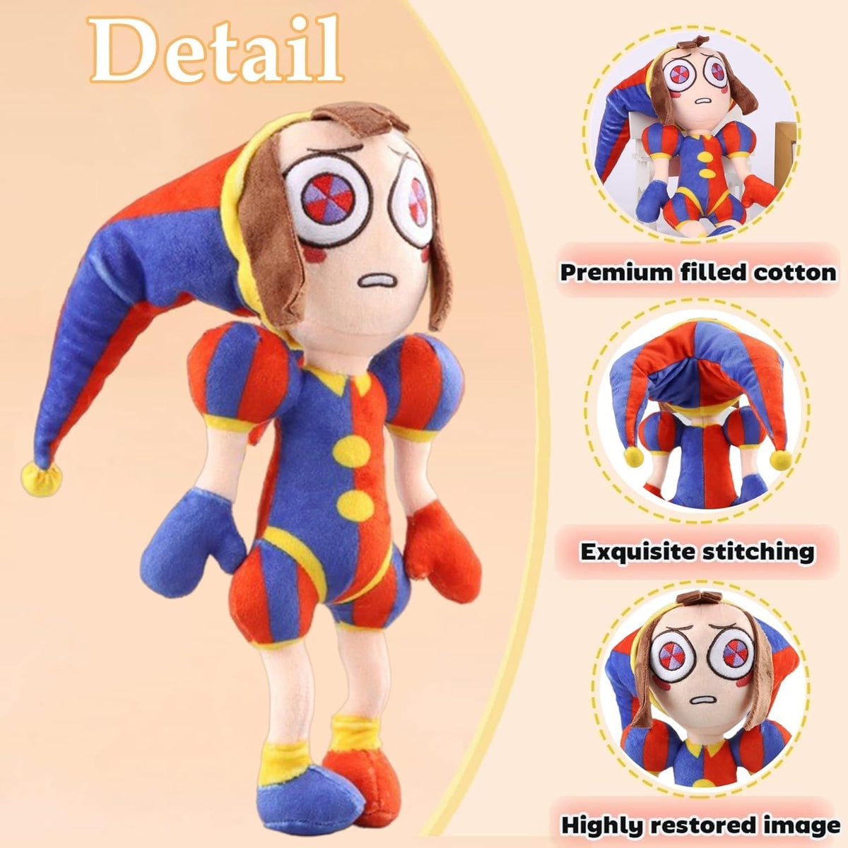 Gift-ready packaging for SAJISP Pomni plush, perfect for holidays.